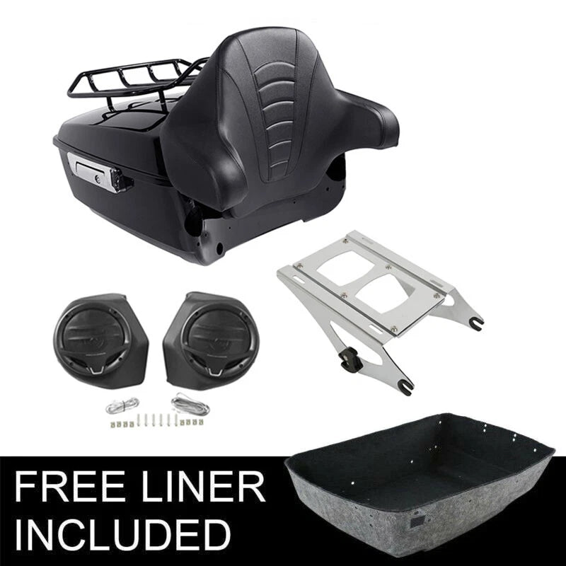 Trunk Backrest Rack Speaker Mount for Harley Touring Road Glide (2014–2026)
