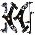 Set of 6 Front Lower Control Arms & Tie Rods for Ford Focus (2000–2004)