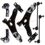 Set of 6 Front Lower Control Arms & Tie Rods for Ford Focus (2000–2004)
