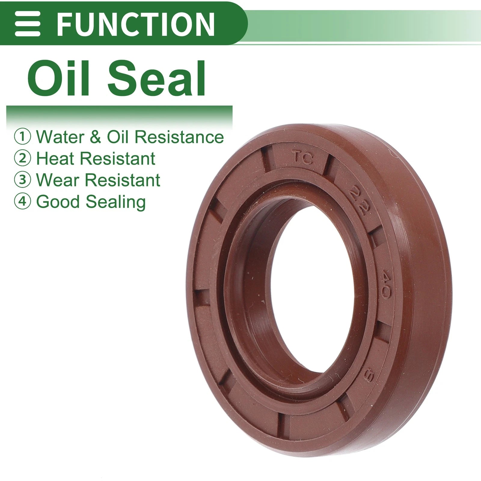 Set of 5 Oil Seal Rotary Shaft Seal FKM Rubber 22x40x8mm