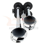4 Trumpet Air Horn Kit for Car Truck with 12V Compressor Tank Gauge