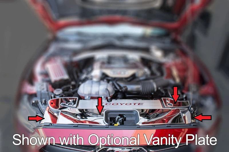 Stainless Front Header Plate Engine Bay Dress Up Cover for 2015–2017 Mustang