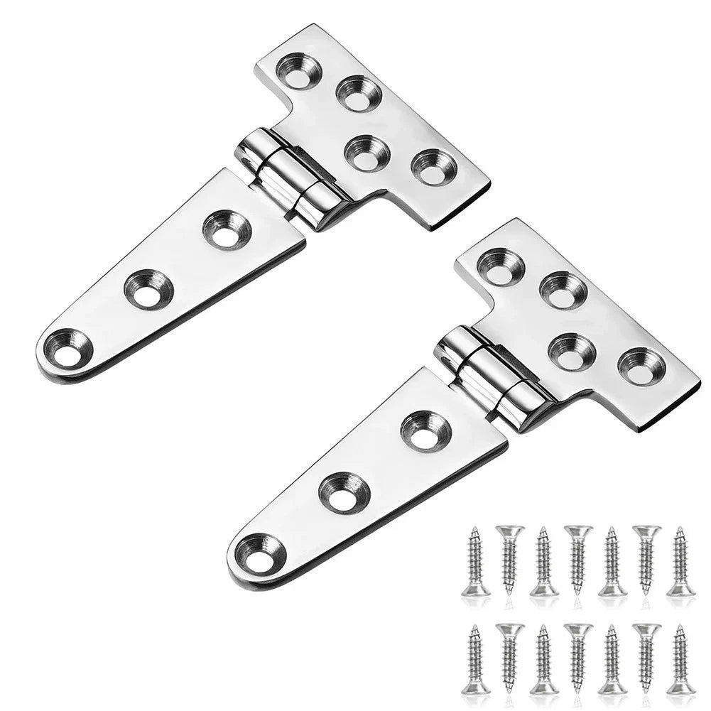 2X T Hinges for Boat Hatch (150x75mm, 316 Stainless Steel)