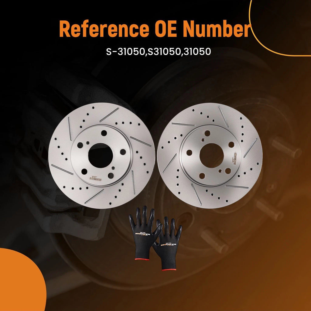 Set of 2 Front Brake Rotors for Toyota Sienna, Solara (1998–2003)
