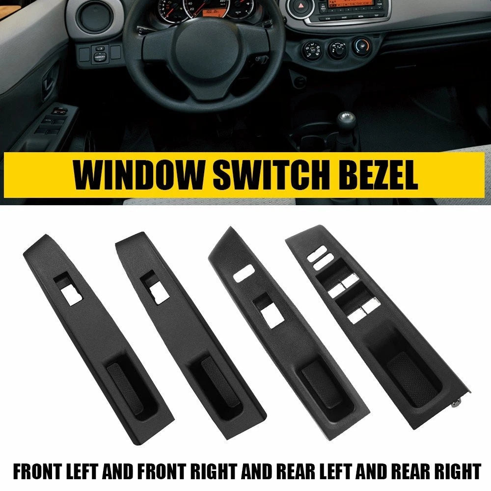 Set of 4 Door Window Switch Bezel Trim Panel Cover for Toyota Yaris (2012–2014)