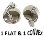 3" Curved Stainless Peep Mirrors One Flat for Universal SUV Truck (Universal)