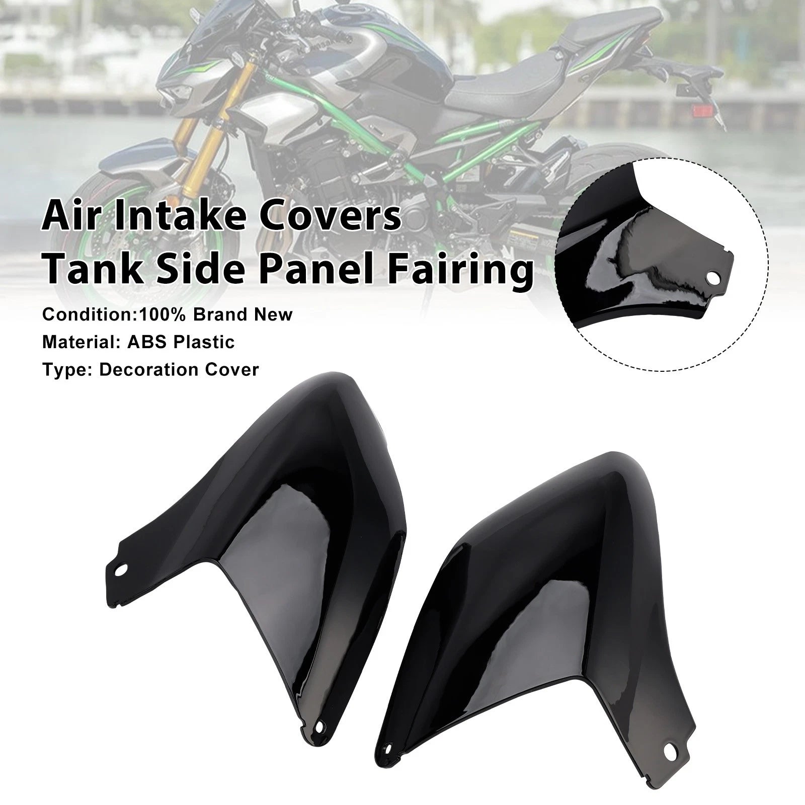 Air Intake Covers for Kawasaki Z900 (2025–2026) Black