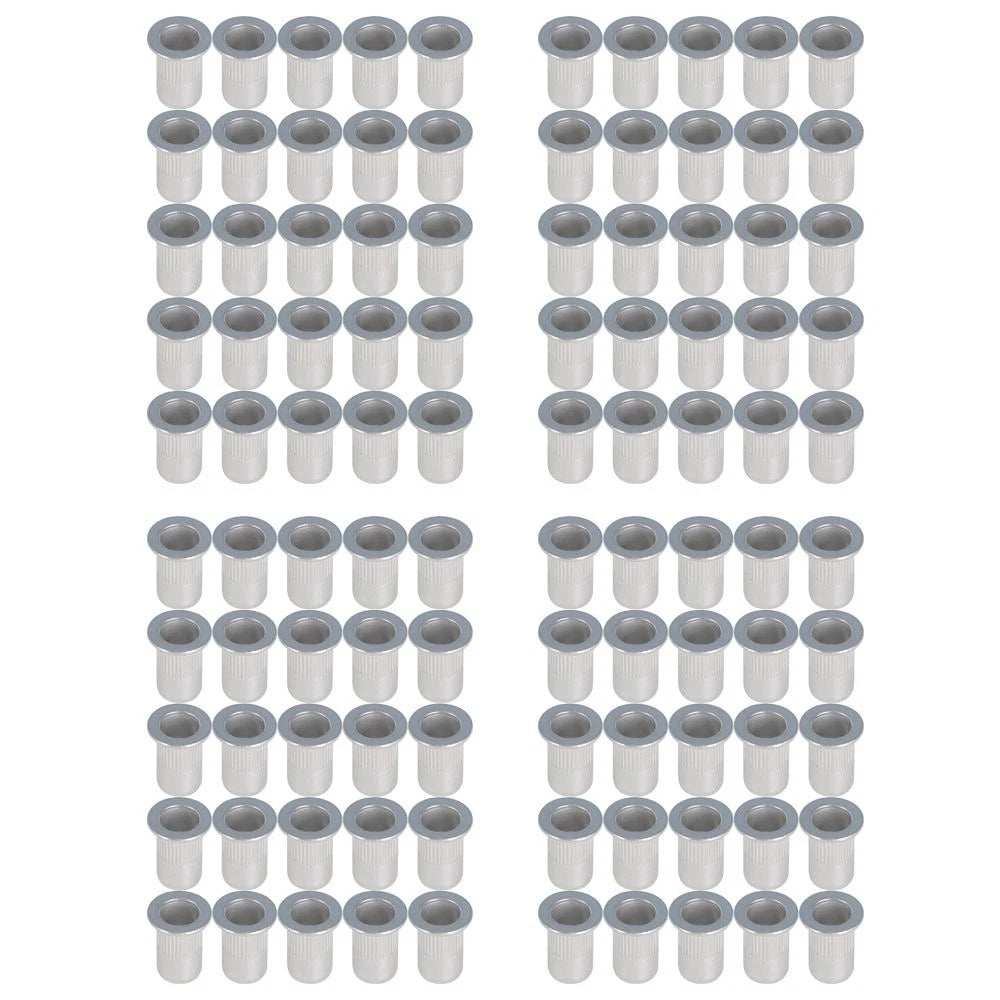 Set of 100 M6 Flat Head Aluminum Rivet Nuts for Various Models
