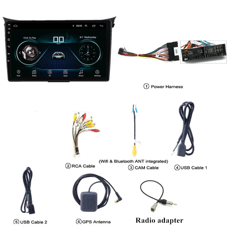 9" Android 10.1 Stereo Radio GPS BT DAB RDS for Hyundai I30 (2012-2016)