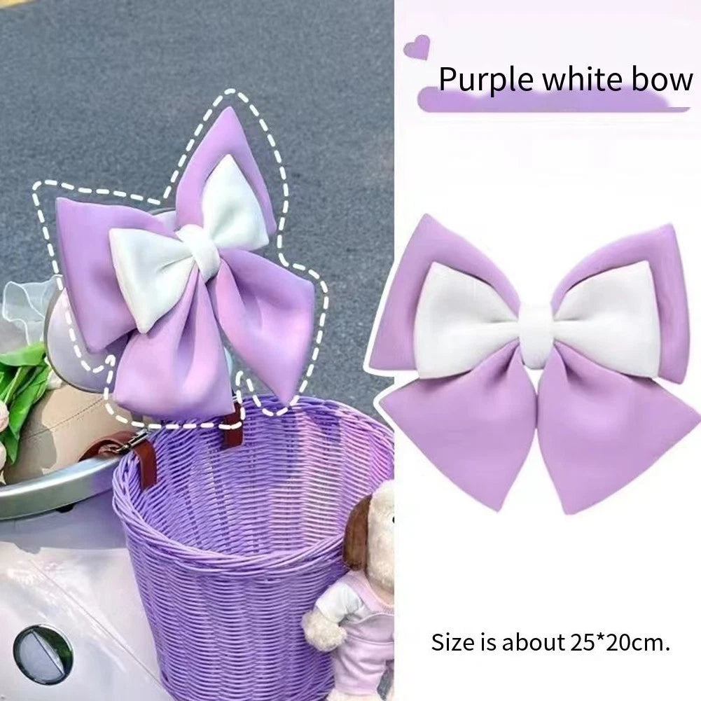Helmet Bow Cloth Ribbon Decoration for Motorcycle and Electric Vehicle