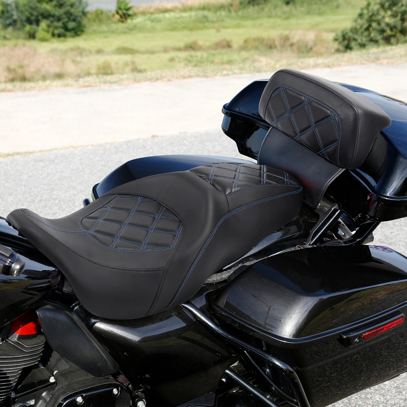 Driver Passenger Seat & Backrest Pad for Harley Road Glide (2014–2023)