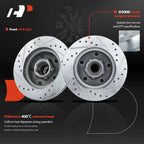 Front Drilled Brake Rotors & Ceramic Pads for Chevrolet Malibu, Camaro (2014–2015)