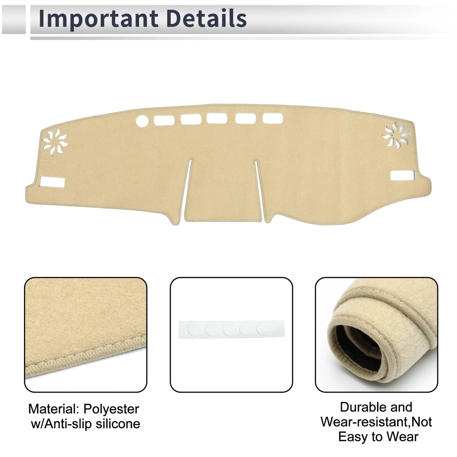 Dashboard Cover Mat for Toyota RAV4 (2020–2024) - Sun Protector Pad Beige