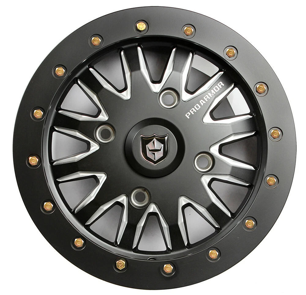 Pro Armor Halo Milled Beadlock Wheel Rim for UTV (15x7, 4/156, 38mm Offset)