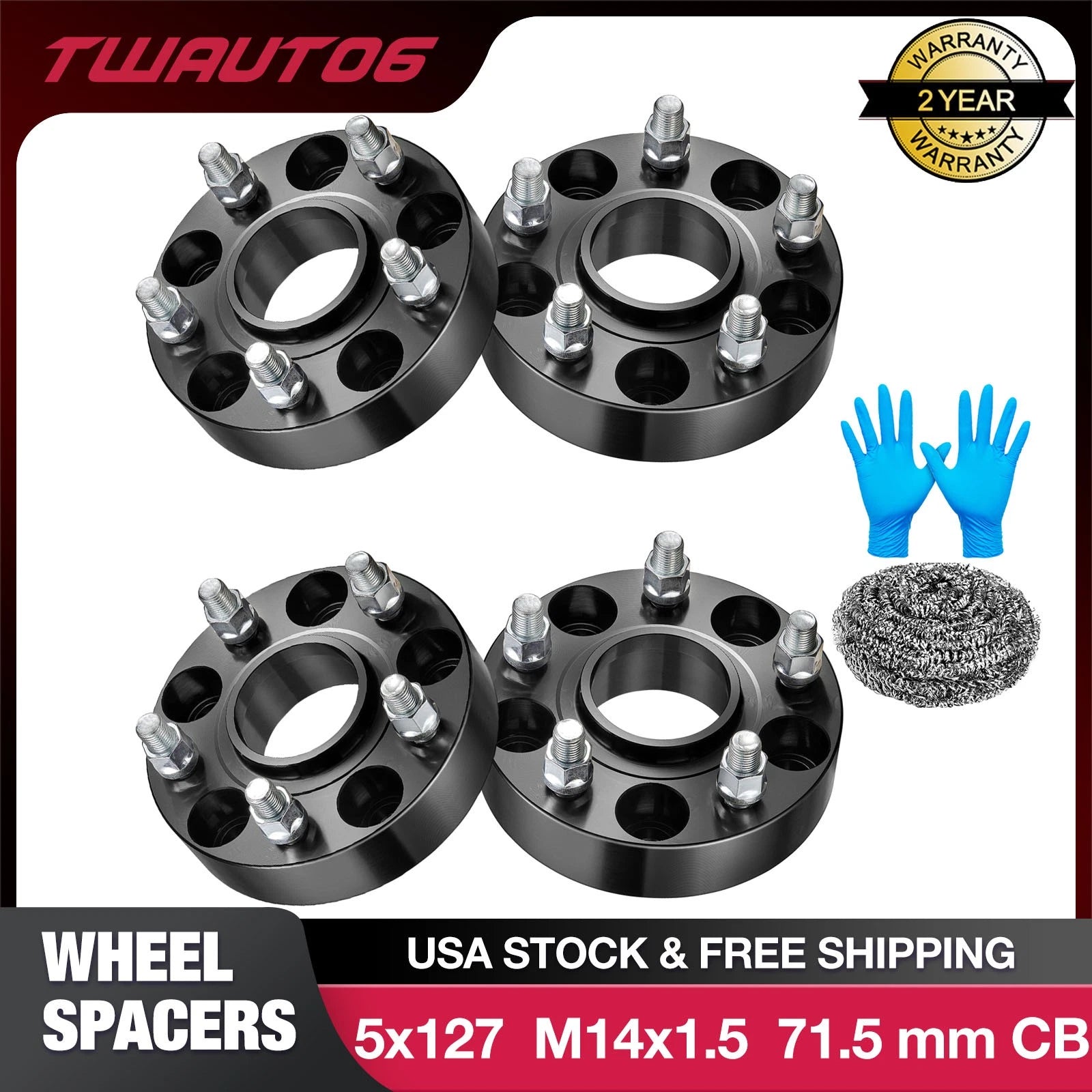 Set of 4 Hub Centric 5x5 Wheel Spacers 1.25" for Jeep Gladiator Wrangler (2019–2023)