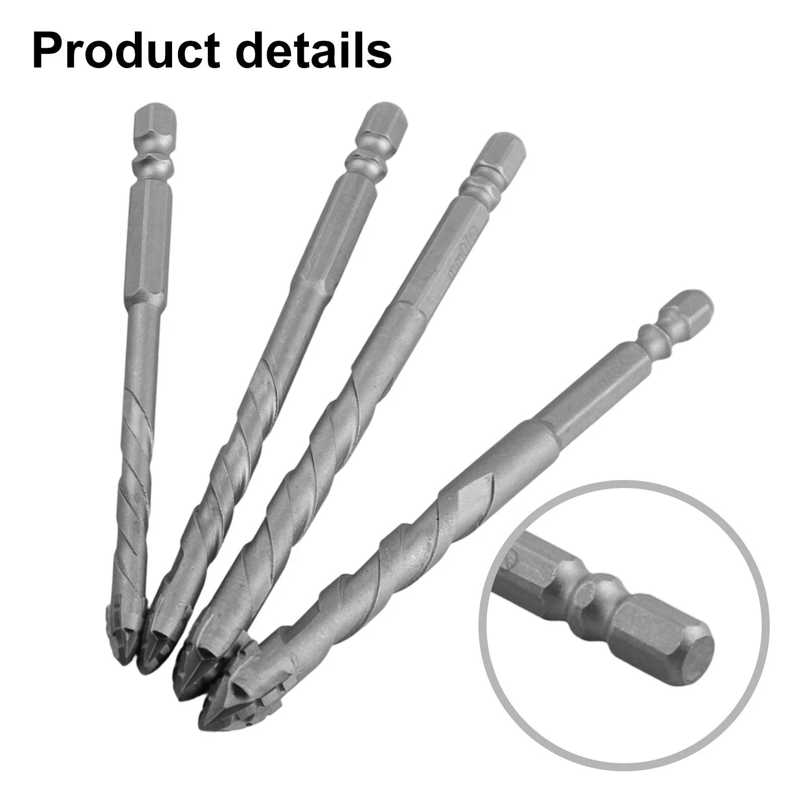 Set of 4 Eccentric Triangle Drill Bits for Glass Tiles