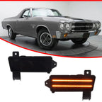 Smoked Lens Amber LED Front Side Marker Lights for Chevy Chevelle El Camino