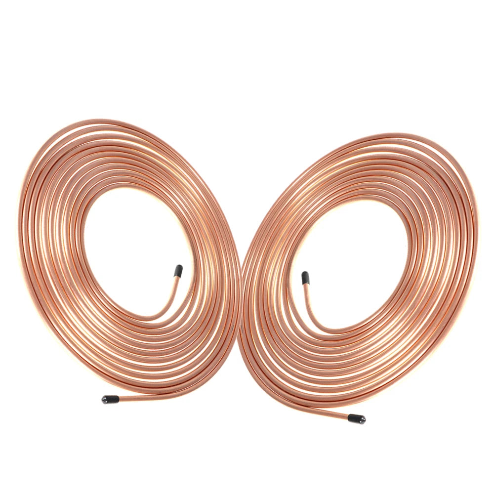 2X Copper Plated Brake Line for Hydraulic Systems (25 ft, 1/4 OD)