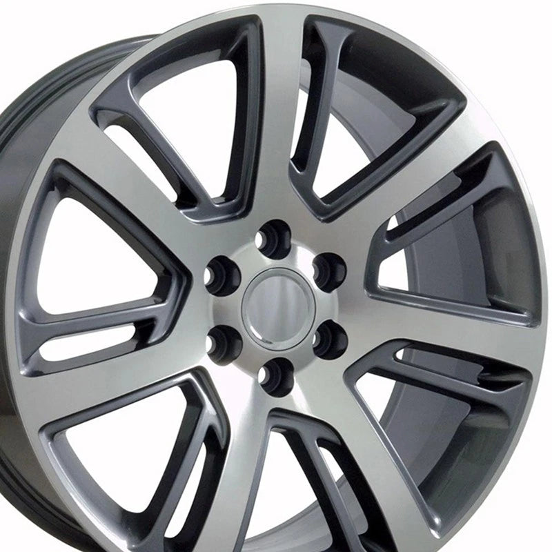 22" Gunmetal Machined Wheel for 2003-2014 Chevy Express 1500 - RVO0978