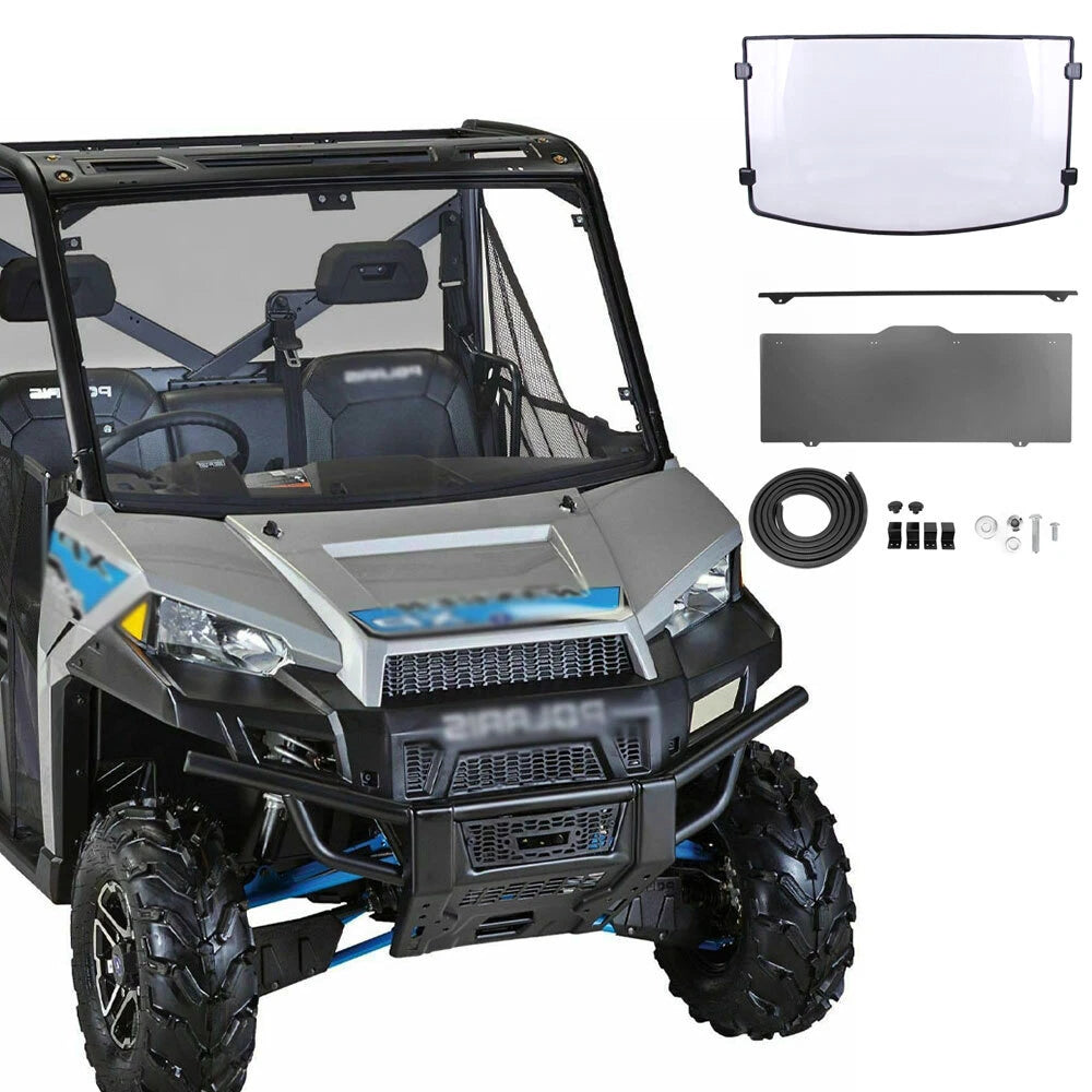 Clear Front Windshield & Tinted Rear Window for Polaris Ranger XP 1000 (2017–2023)