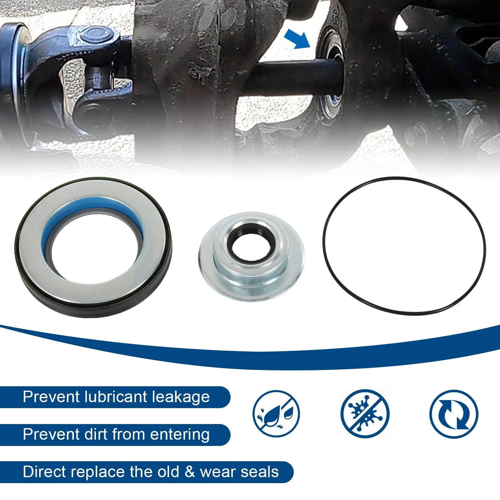 Set of 2 Front Axle Knuckle Vacuum Seals & Hub O-Rings for Ford Super Duty F250 F350 (2005–2019)
