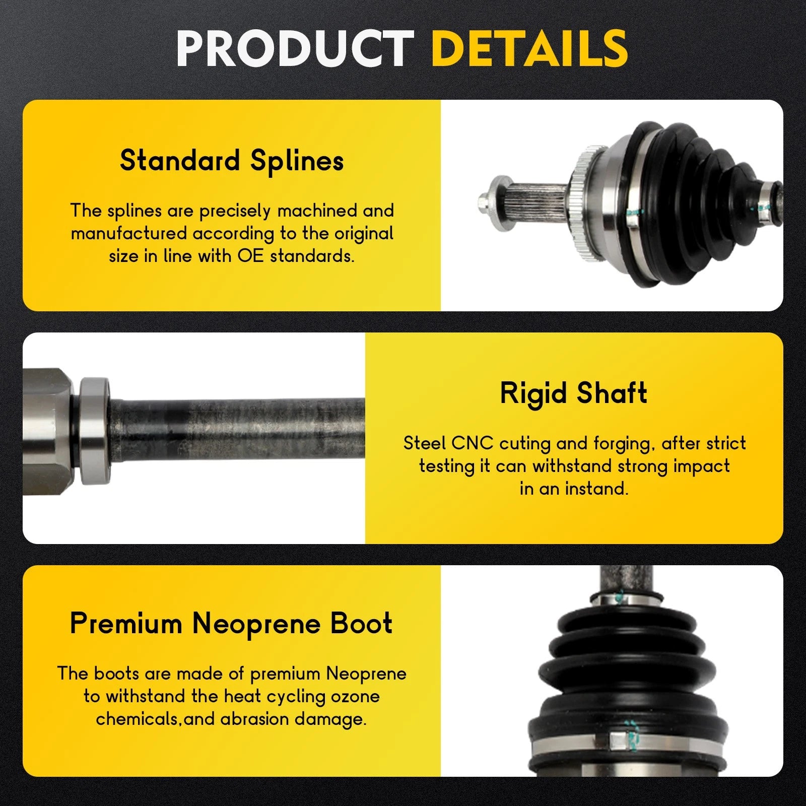 CV Axle Shaft Assembly for Volvo S60 (2001–2009) Front Right Passenger Side