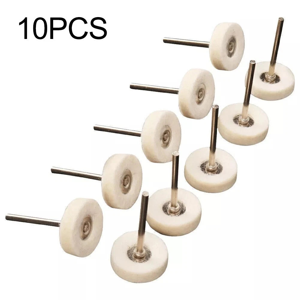 10pcs 25mm Wool Felt Polishing Wheels for Automotive Detailing