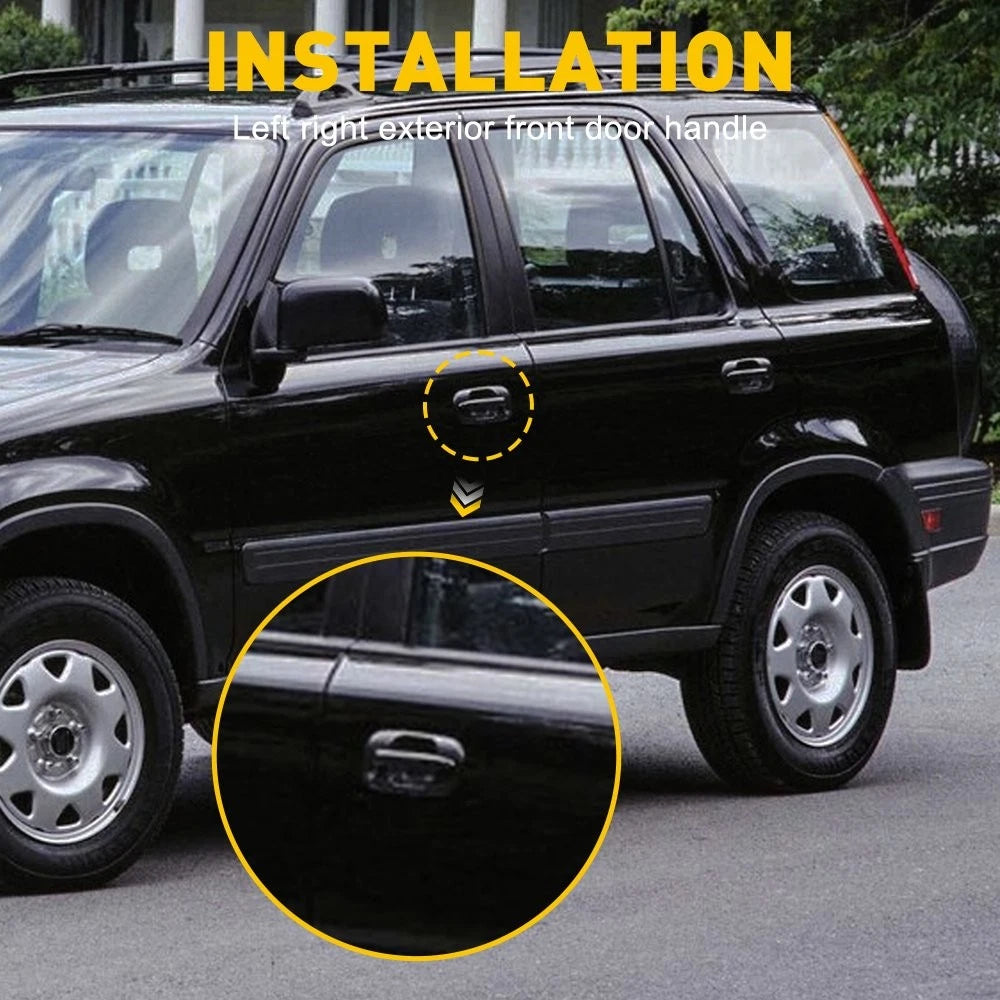 Exterior Door Handle for Honda CR-V (1997–2001) - Front Driver Passenger Side Black