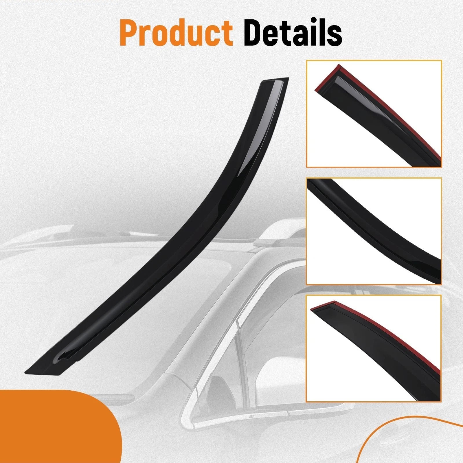 4X Window Visor Kit for Hyundai Elantra (2017–2020) Black Rain Guards