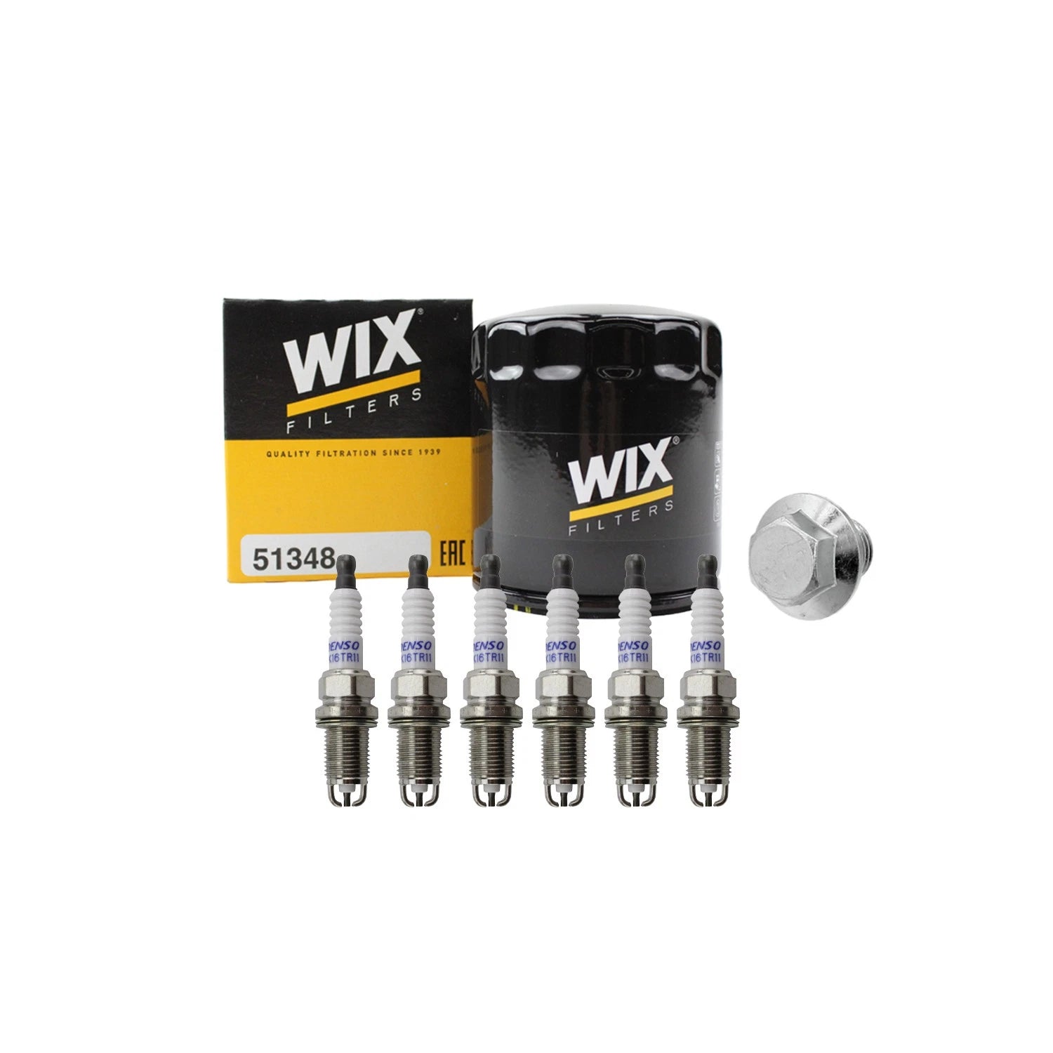 Wix Engine Oil Filter & Denso Spark Plugs Set for 4Runner T100 Tacoma Tundra (1995–2023)