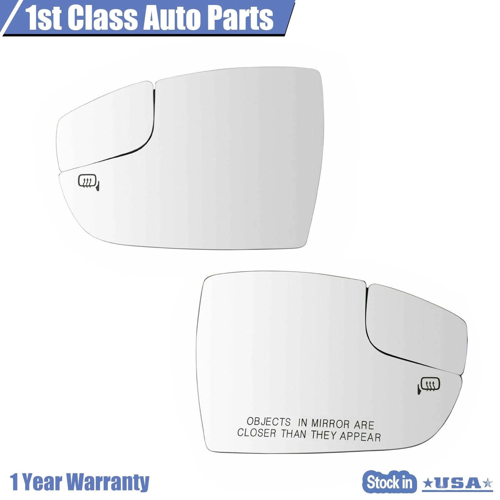 Set of Heated Mirror Glass for Ford Focus (2012–2018) Right & Left