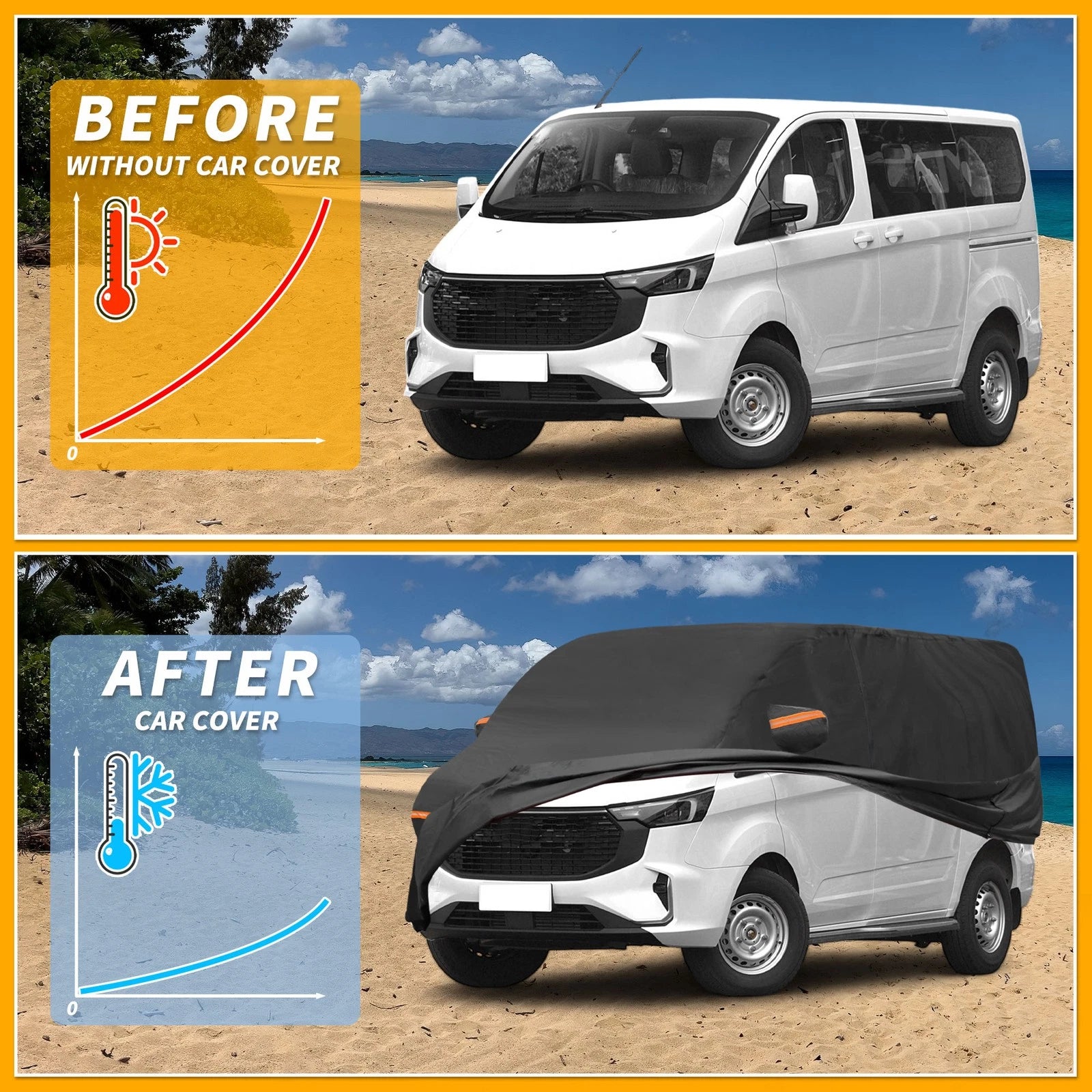 Waterproof All Weather Car Cover for Ford Transit (190T-PU)