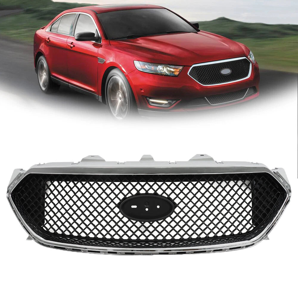 Front Grille Bumper for Ford Taurus (2013–2018) Black Chrome Replacement