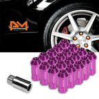 20Pc M12X1.5 Purple JDM Open End Aluminum Spline Wheel Lug Nuts + Key