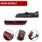 2X Red Lens Rear Bumper Side Marker Lights for VW Passat (2001–2005)