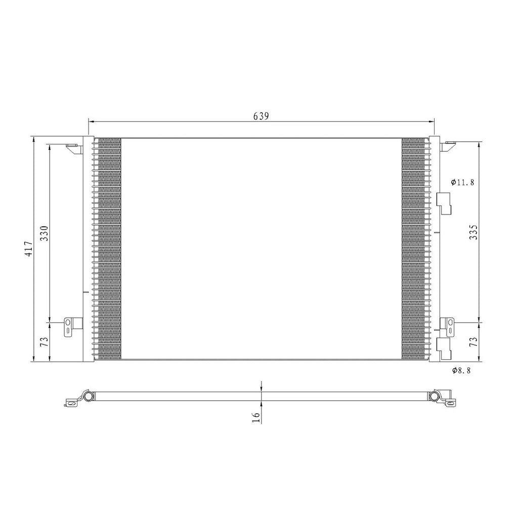 Replacement A/C Condenser Repair Part For 2003-2011 Saab 9-3 (Saab)