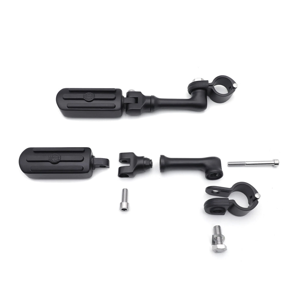 4.5" Black Groove Skull Foot Pegs for Harley Sportster (1.25" - 1 1/4in)