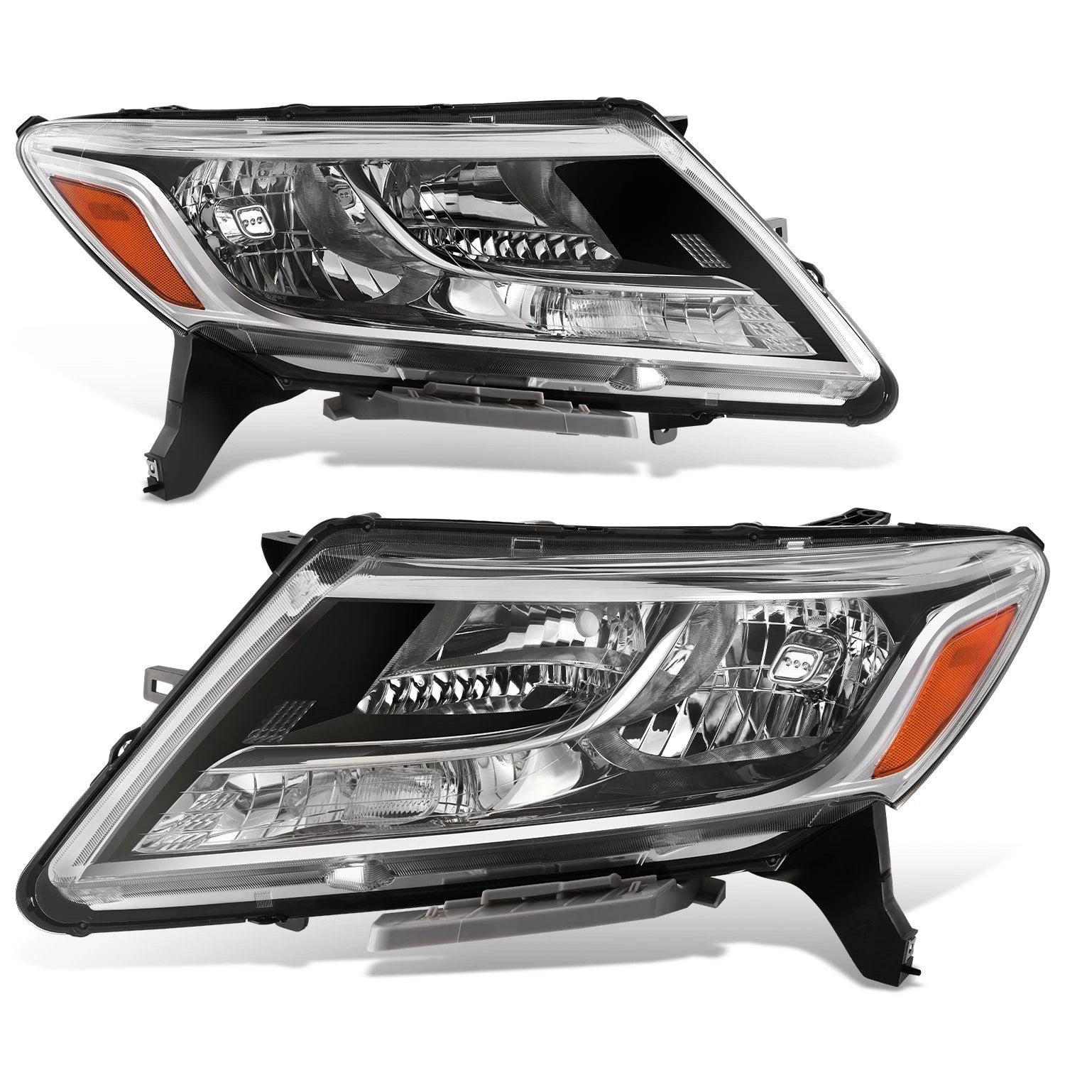 Headlight Assembly Pair for Nissan Pathfinder (2013–2016) Chrome Housing Clear Lens