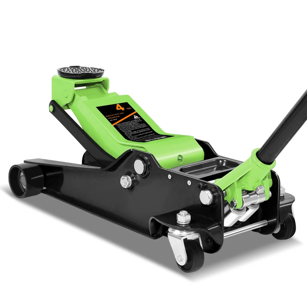 4 Ton Hydraulic Garage Jack for 8000lbs Capacity (4.5-20 in) w/ Swivel Casters
