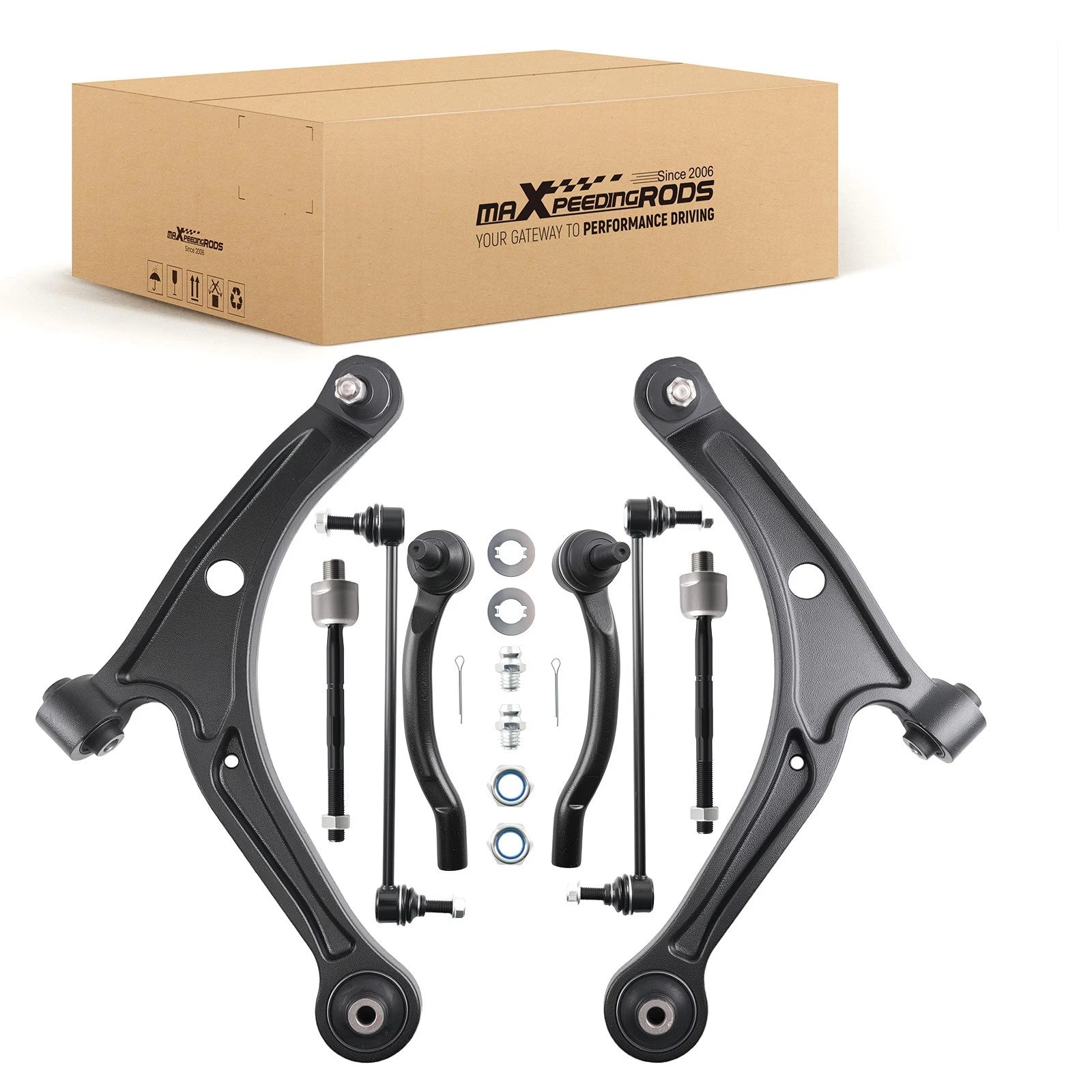 8x Front Lower Control Arms Suspension for Honda Pilot (2003–2005) & Acura MDX (2001–2005)