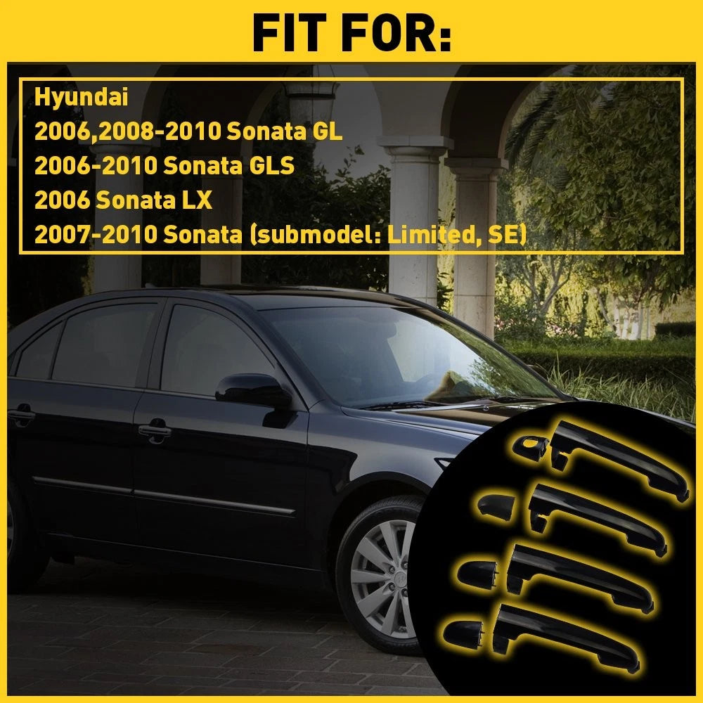 Set of 4 Outside Exterior Door Handles for Hyundai Sonata (2006–2010)