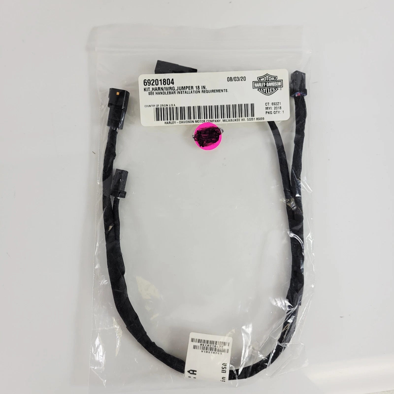 18" Harness Wiring Extension Kit for Harley-Davidson (OEM 69201804)