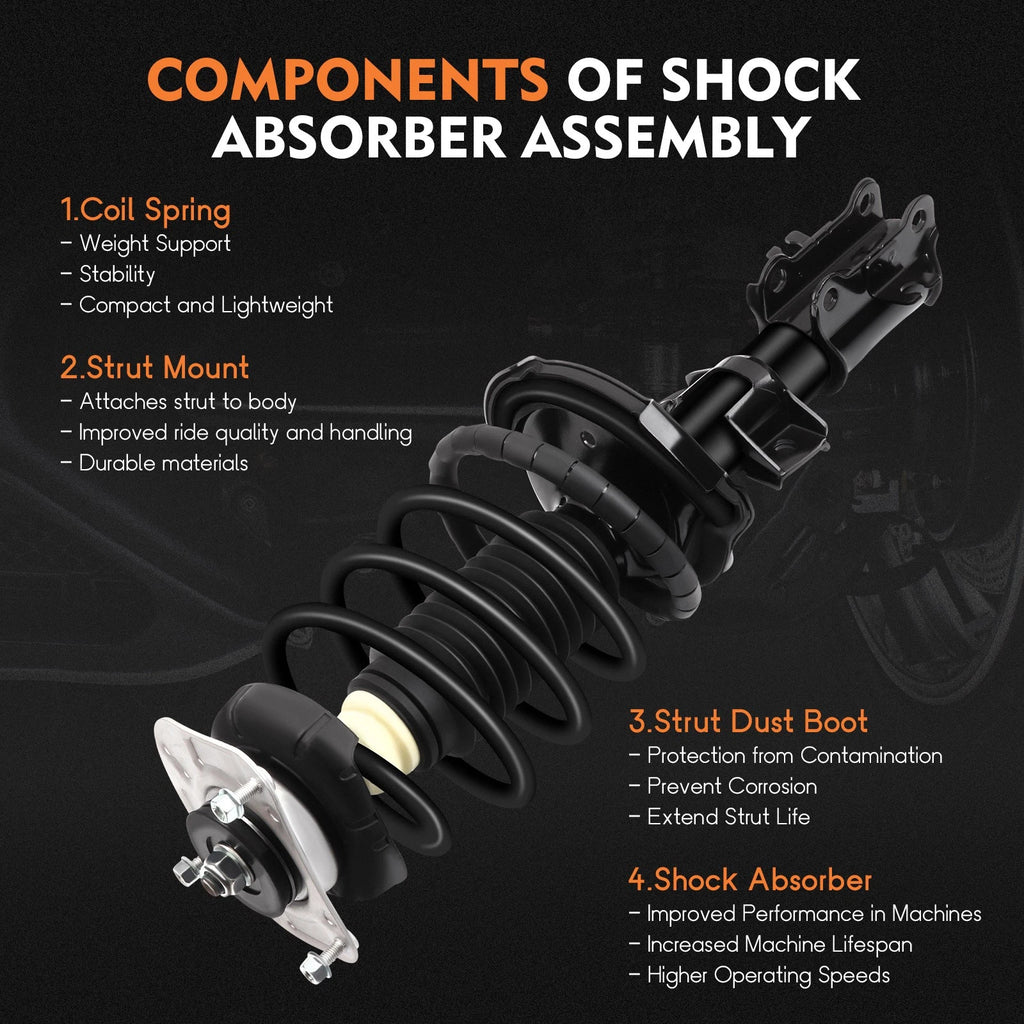 Set of 4 Struts Shocks Springs & Mounts for Volvo V70 (2001–2007)