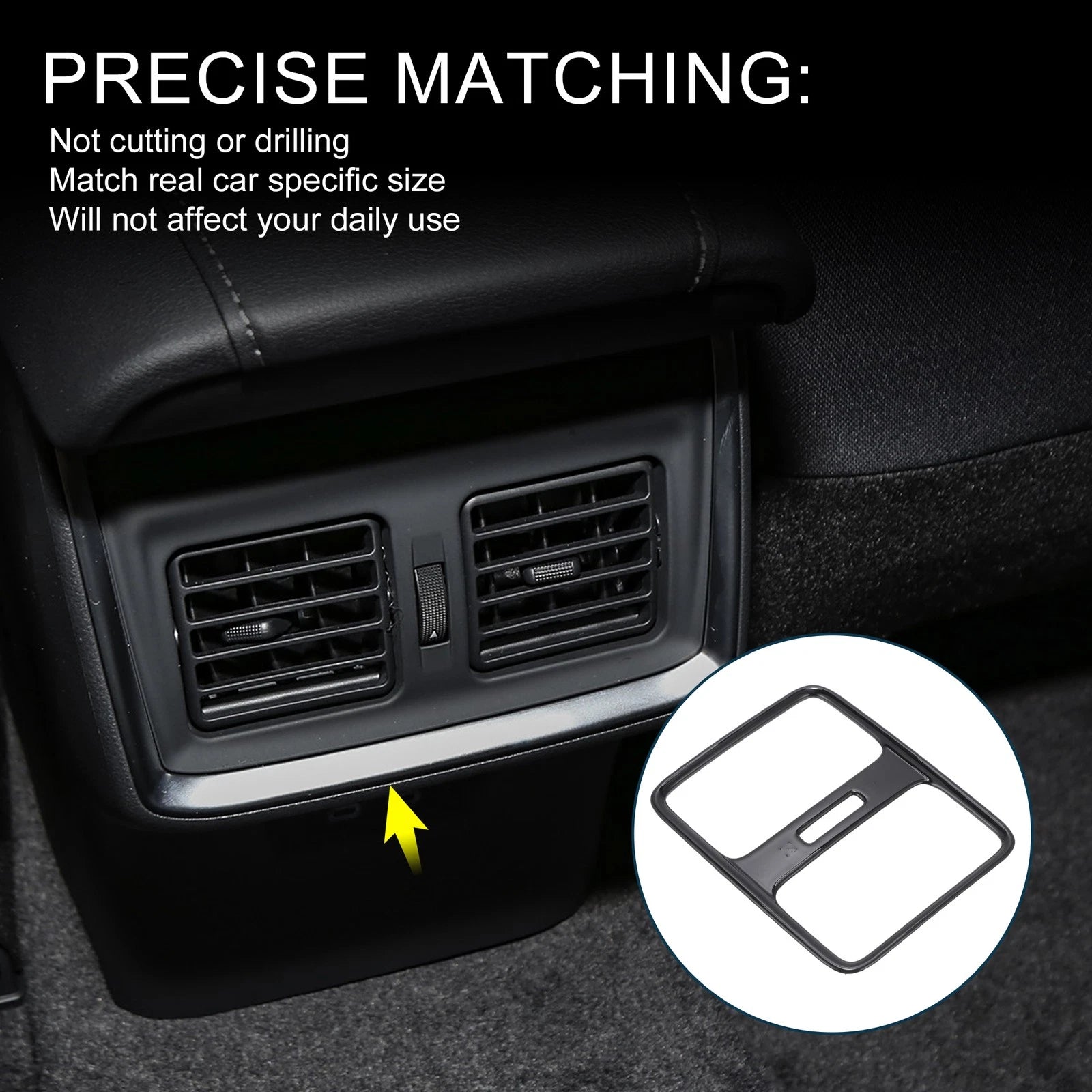 Rear Air Conditioner Panel Cover for Honda Vezel (2014–2021) Black