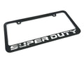 Matte Black License Plate Frame w Large Chrome 3D Ford Super Duty Logo (OEM)