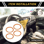 Set of 4 Orange AC Vent Dashboard Decoration Rings for Toyota Tacoma (2016–2021)