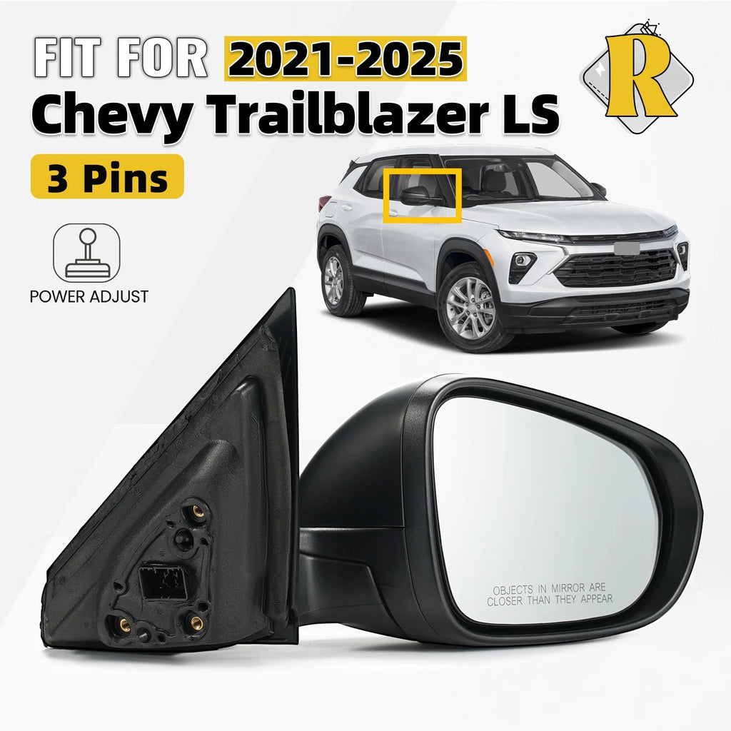 Right Side Mirror for Chevy Trailblazer (2021–2025) Power Adjust 3 Pin