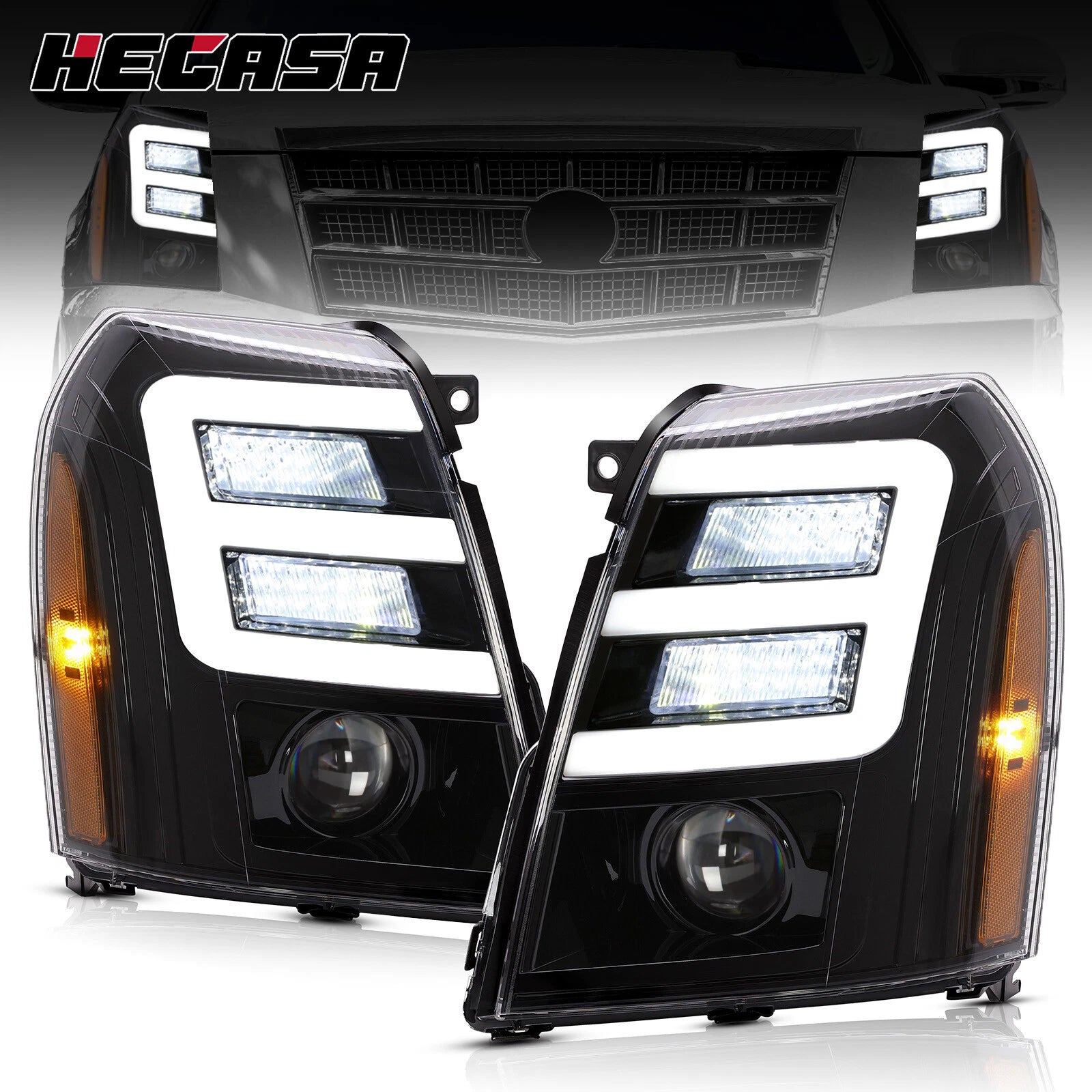 Full LED Projector Headlights for Cadillac Escalade (2007–2014)