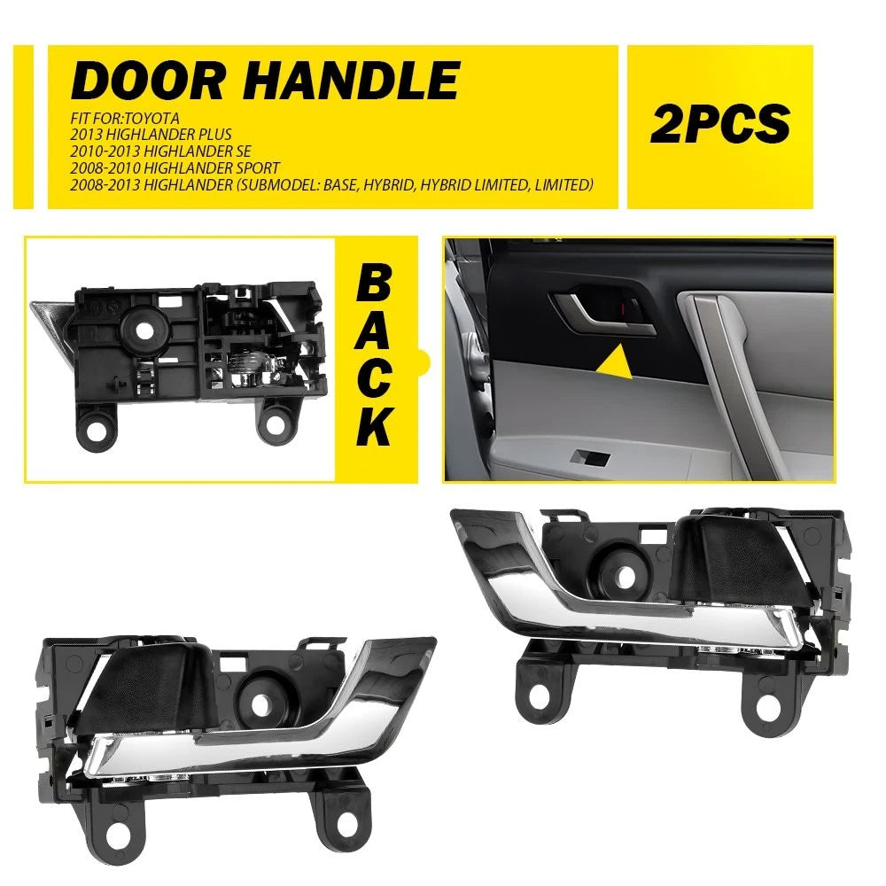 Interior Door Handle Set for Toyota Highlander (2008–2013) Right + Left Primed