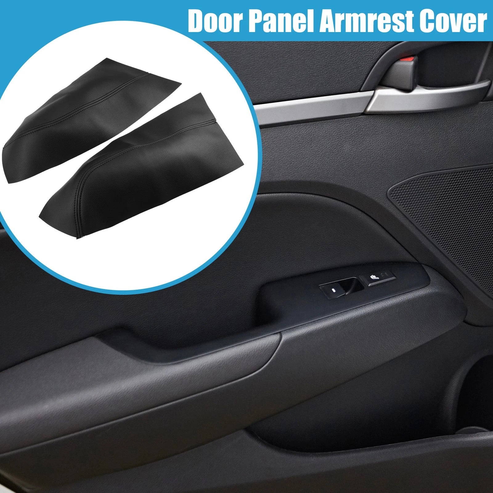 Set of 2 Rear Door Panel Armrest Covers for Honda Pilot (2009–2015) Black